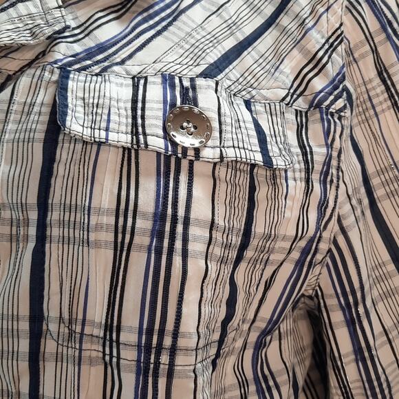 TanJay Jacket Top Shacket Womens 10 Metallic Buttons 3/4‎ Sleeve Casual - Picture 4 of 14